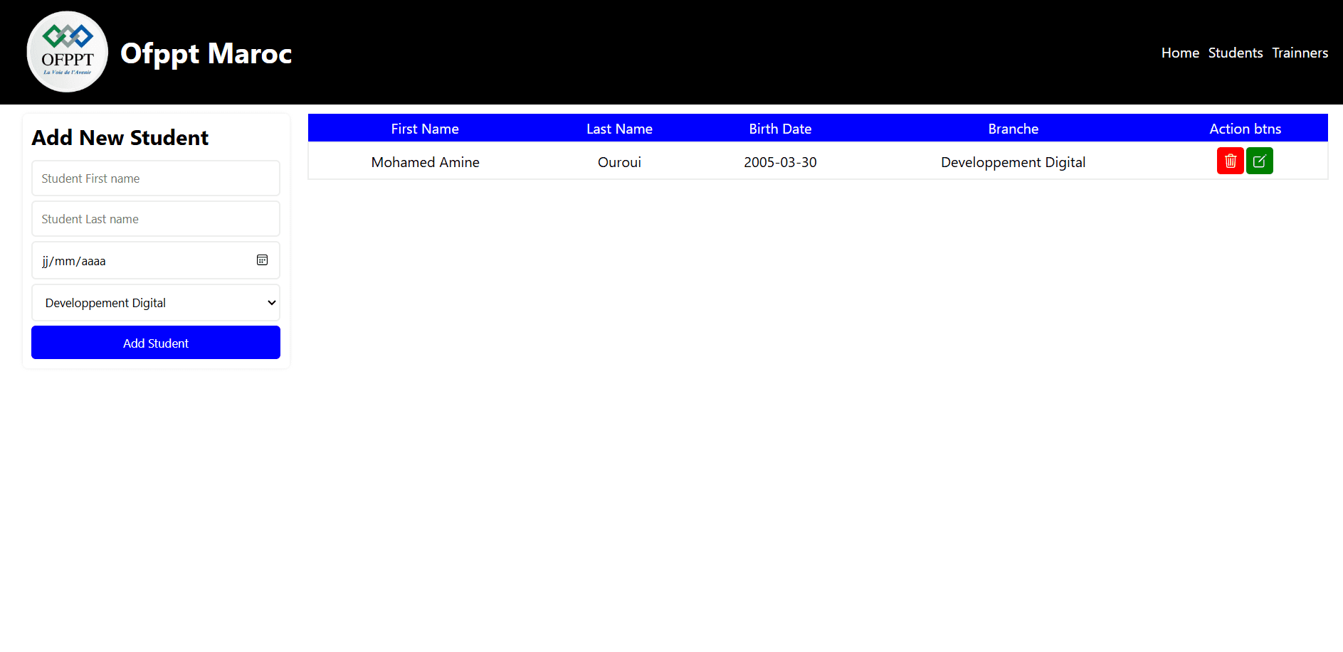 CRUD Student Management